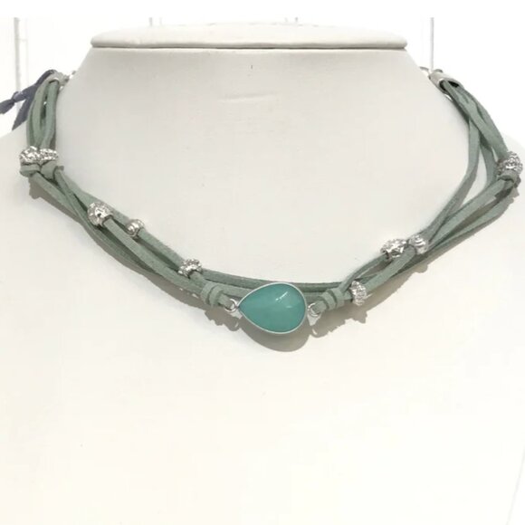 Rush Denis & Charles Suede + Beaded Multi-Strand Necklace - Picture 1 of 4